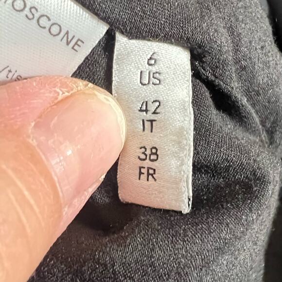 Marina Moscone RTR Shipwrecked Cutaway Dress Black Women Size 6 Virgin Wool Silk - Picture 11 of 12